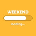 Loading weekend bar icon in flat style. Progress indicator vector illustration on isolated background. Download button sign