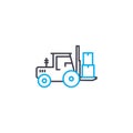 Loading work linear icon concept. Loading work line vector sign, symbol, illustration. Royalty Free Stock Photo