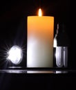 Loadshedding from Eskom torch candle and lightbilb Royalty Free Stock Photo