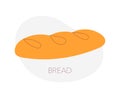 Long loaf bread. Vector illustration of a freshly baked bread. Royalty Free Stock Photo