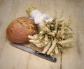 Loaf of Bread with Bundle of Corn Royalty Free Stock Photo