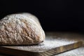 Loaf of bread close-up shot on the table