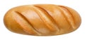 Loaf of bread cut out on a white background. Top view Royalty Free Stock Photo