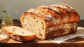 A loaf of bread on a cutting board