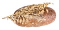 Loaf of bread with dry oat spikes Royalty Free Stock Photo