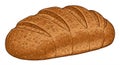 Loaf of bread illustration with a golden-brown crust, featuring multiple diagonal Royalty Free Stock Photo