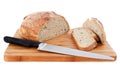 Loaf of bread and knife Royalty Free Stock Photo