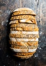 Loaf of bread made up of wholewheat and rye Royalty Free Stock Photo