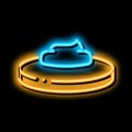 loaf of bread with mayonnaise neon glow icon illustration