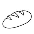 Loaf of bread monochrome line icon vector illustration. French baguette, bakery and cafe