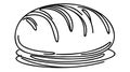 Loaf of bread one line art. Continuous one line drawing of bread Royalty Free Stock Photo