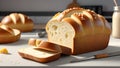 A loaf of bread with sesame seeds on it sits on a cutting board