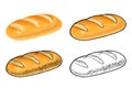 Loaf of bread. Vector color realistic illustration Royalty Free Stock Photo