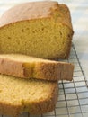 Loaf of Corn Bread on a Cooling rack