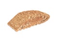 Loaf of fresh sliced multigrain gluten free bread with sesame, flax seeds, isolated on white. Royalty Free Stock Photo