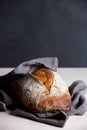 Loaf of freshly baked homemade sourdough bread Royalty Free Stock Photo