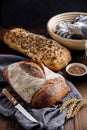 Loaf of freshly baked homemade sourdough bread Royalty Free Stock Photo