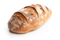 Loaf of golden bread isolated on white background. Generative AI