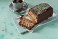 Loaf-shaped Kalter Igel chocolate cake