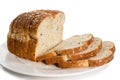 Loaf of sliced bread on plate. Royalty Free Stock Photo