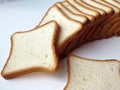 Loaf slices isolated on white background