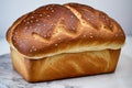 loaf of wheat bread with sesame seeds on a white background generative AI