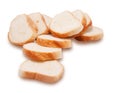 Loaf of white bread cut into pieces Royalty Free Stock Photo