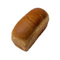 Loaf of white rectangular wheat bread on a white background. Fresh bread