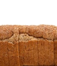 A loaf of whole grain bread on white Royalty Free Stock Photo