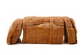 A loaf of whole grain bread on white Royalty Free Stock Photo