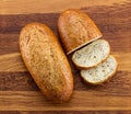 Loaf of wholegrain white bread and slices Royalty Free Stock Photo