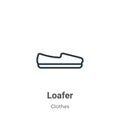 Loafer outline vector icon. Thin line black loafer icon, flat vector simple element illustration from editable clothes concept