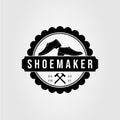 loafers shoe or footwear or shoemaker logo vector illustration design