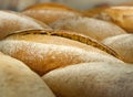 Loafs of French sourdough or French baguette, Freshly baked traditional french bread.