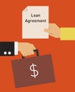 Loan agreement flat illustration