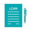 Loan agreement glyph color icon