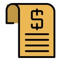 Loan agreement icon color outline vector