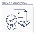 Loan agreement line icon
