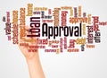 Loan Approval word cloud and hand with marker concept Royalty Free Stock Photo