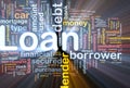 Loan background concept glowing Royalty Free Stock Photo