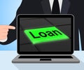 Loan Button Displays Lending Or Providing Advance