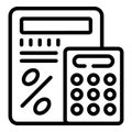 Loan calculator icon outline vector. Profit finance