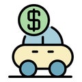 Loan car icon color outline vector Royalty Free Stock Photo