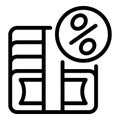 Loan cash pack icon outline vector. Credit lender