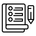 Loan contract icon outline vector. Bank payment Royalty Free Stock Photo