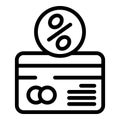 Loan credit card icon outline vector. Lender mortgage