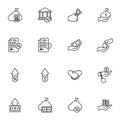 Loan and credit line icons set
