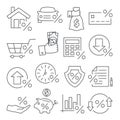 Loan and Credit line icons on white background