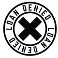 Loan denied stamp on white Royalty Free Stock Photo