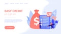 Loan disbursement concept landing page Royalty Free Stock Photo